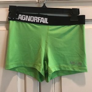 FLAGNORFAIL shorts Lime green. EUC